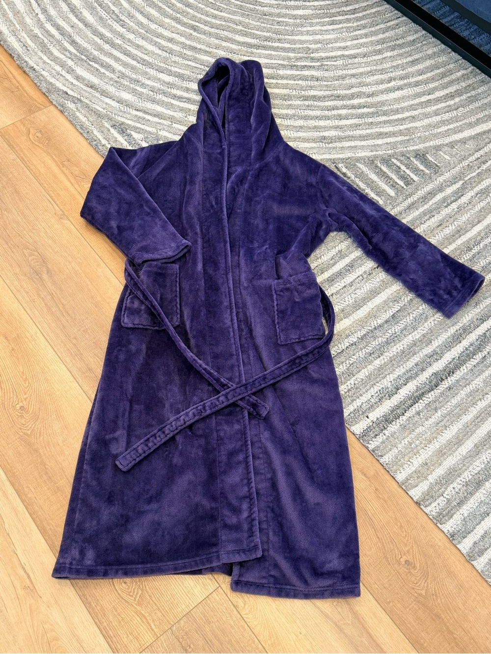 Royal Purple minky fleece robe